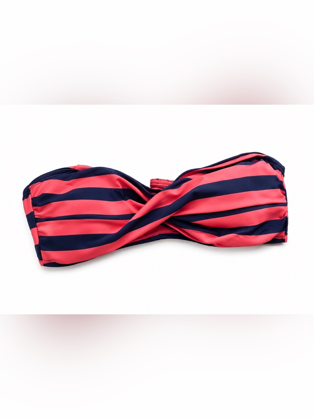 Mossimo Striped Bandeau Bikini Top – Coral & Navy